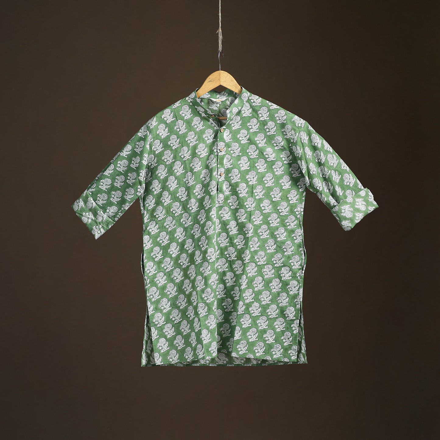 Sanganeri Hand Block Print Cotton Short Men Kurta 11