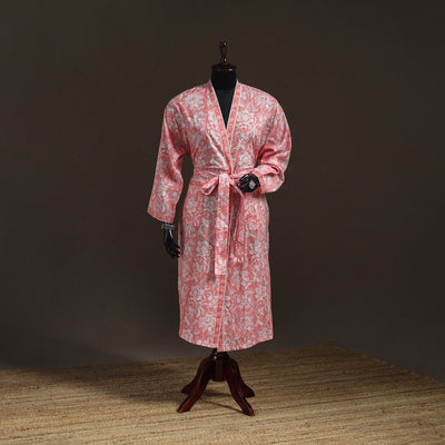 Sanganeri Hand Block Print Cotton Bath Robe 43