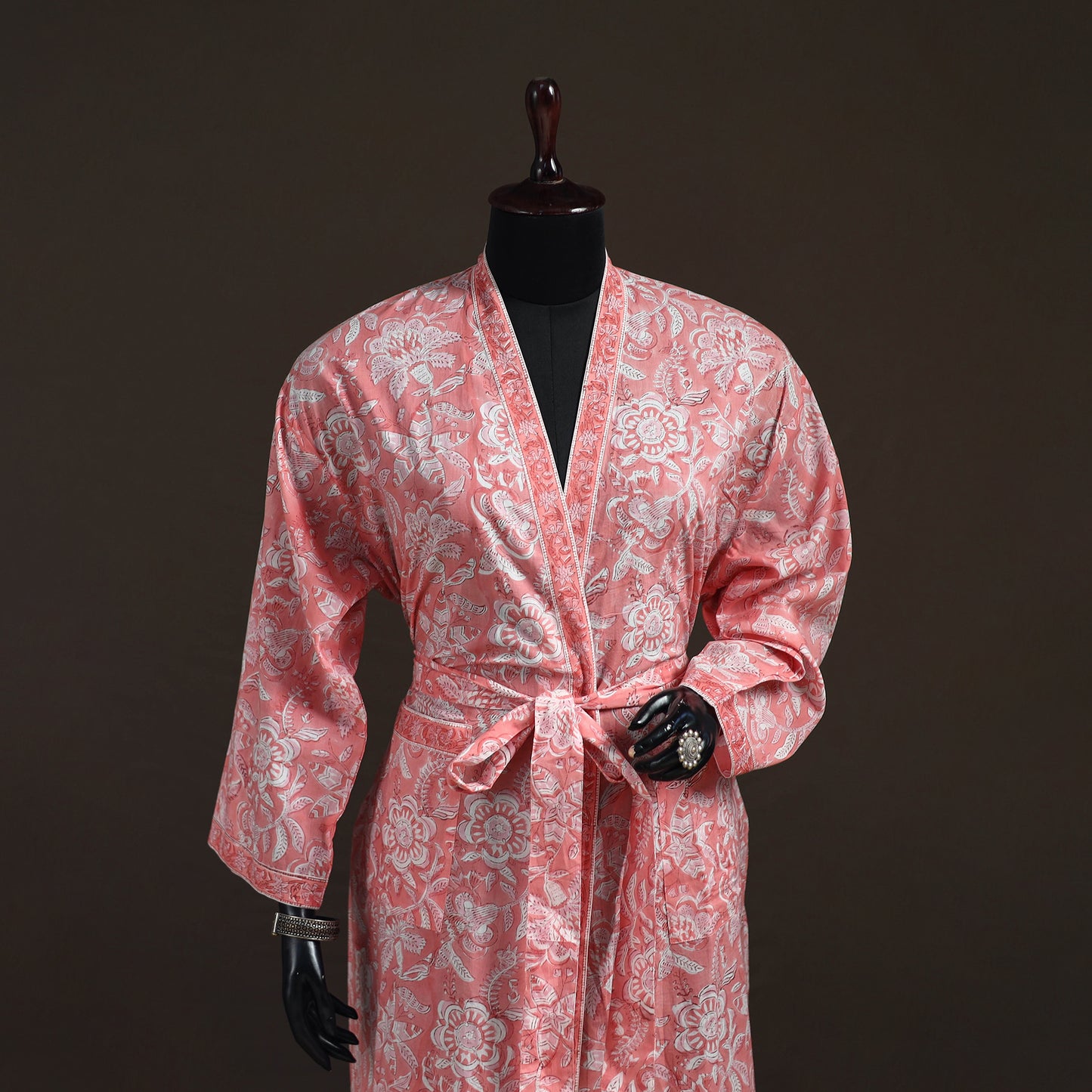 Sanganeri Hand Block Print Cotton Bath Robe 43
