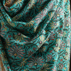 Floral Sanganeri Print Pure Merino Wool Handwoven Shawl 67