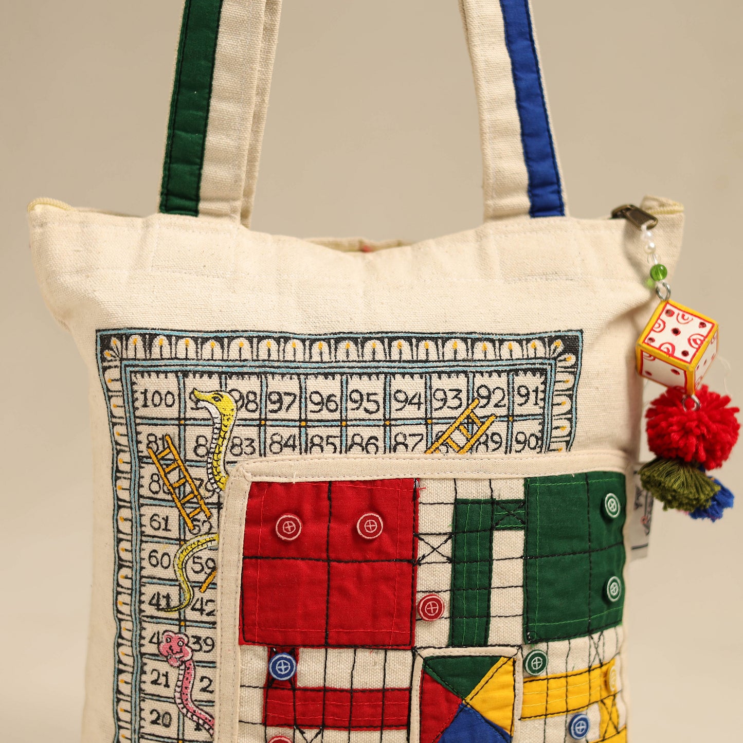 Multicolor - Applique with Pattachitra Handpainted Shoulder Bag from Odisha 23