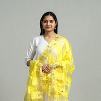 Yellow - Jaipur Tissue Stone Work Dupatta