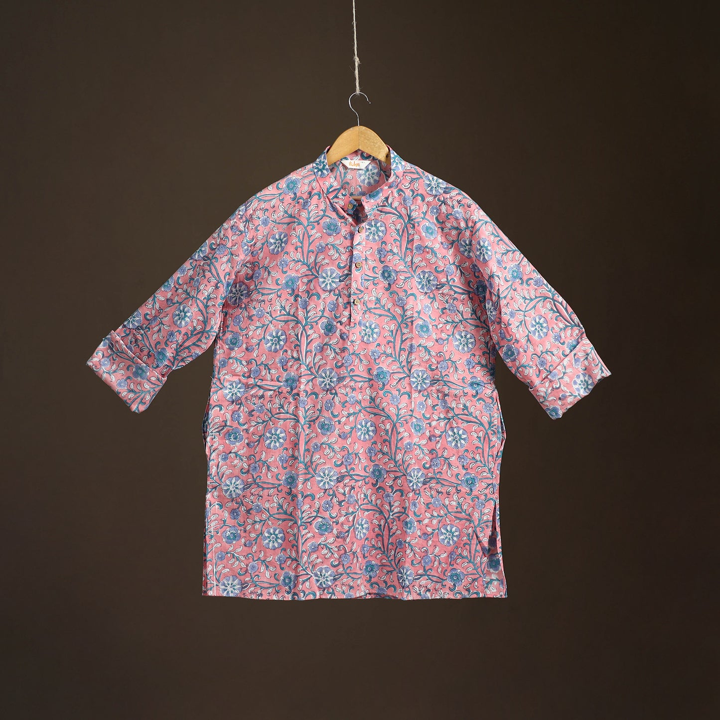 Sanganeri Hand Block Print Cotton Short Men Kurta 14