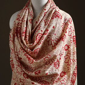 Floral Sanganeri Print Pure Merino Wool Handwoven Shawl 68