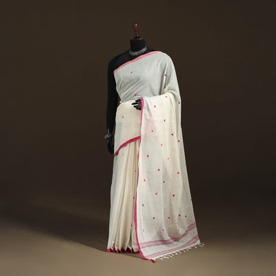 Bengal Handwoven Cotton Heart Buti Begumpuri Saree with Blouse Piece 06