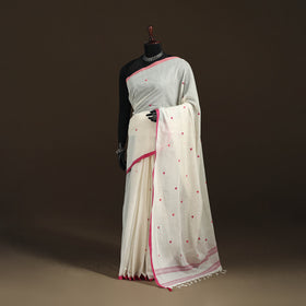 Bengal Handwoven Cotton Heart Buti Begumpuri Saree with Blouse Piece 06