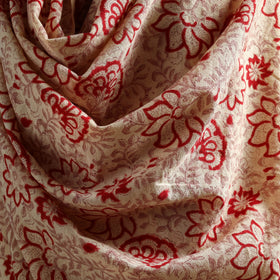 Floral Sanganeri Print Pure Merino Wool Handwoven Shawl 68