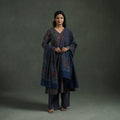 Ajrakh Hand Block Print Natural Dyed Cotton Suit Set with Dupatta for women 06