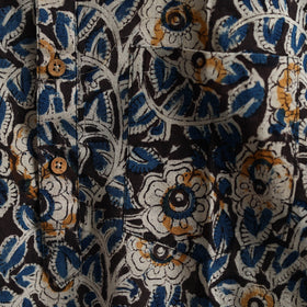 Hand Block Print Natural Dyed Cotton Short Kalamkari Kurta for Men 03