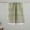 Green - cotton sanganeri towel 05 - handcrafted