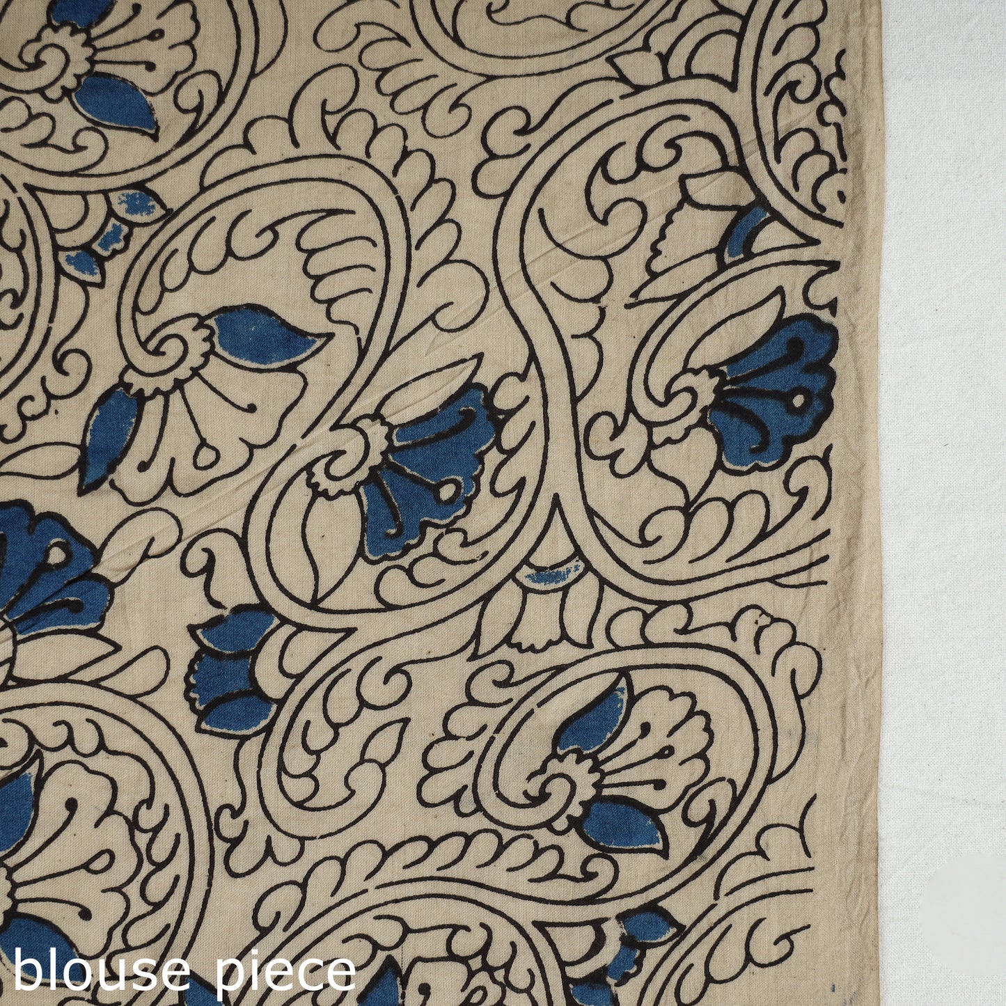 Green - Kalamkari Printed Cotton Saree with Blouse Piece 17