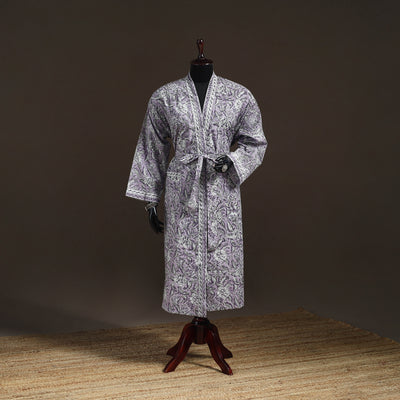 Sanganeri Hand Block Print Cotton Bath Robe 45