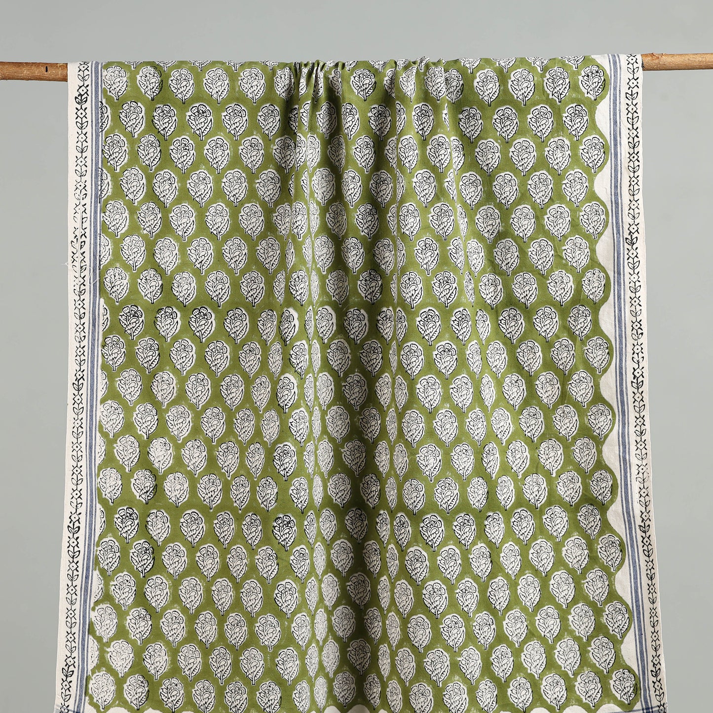 Green - cotton sanganeri towel 05 - handcrafted