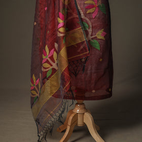 Jamdani Pure Handloom Muslin Unstitched Dress Material: Kurta with Dupatta 15