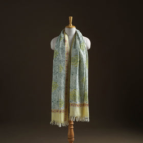 Floral Sanganeri Print Pure Merino Wool Handwoven Shawl 69