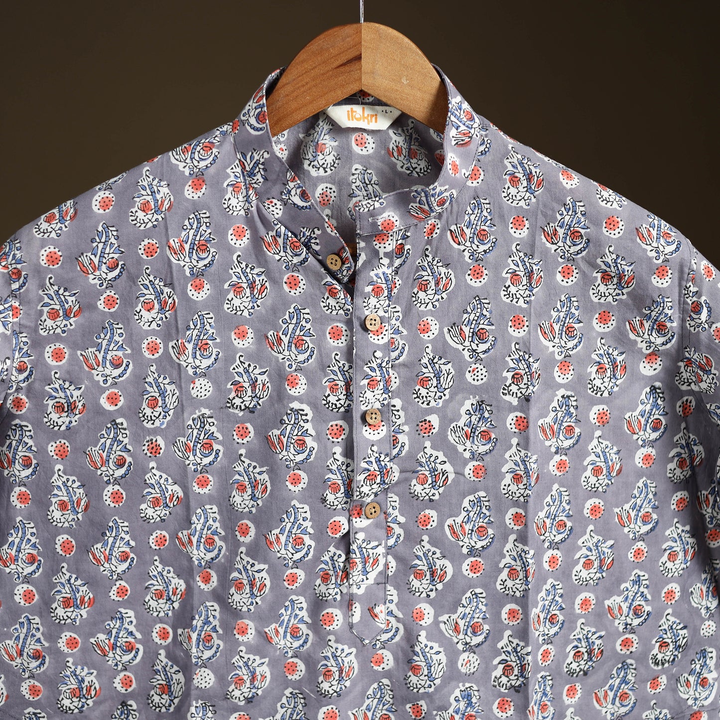 Sanganeri Hand Block Print Cotton Short Men Kurta 13