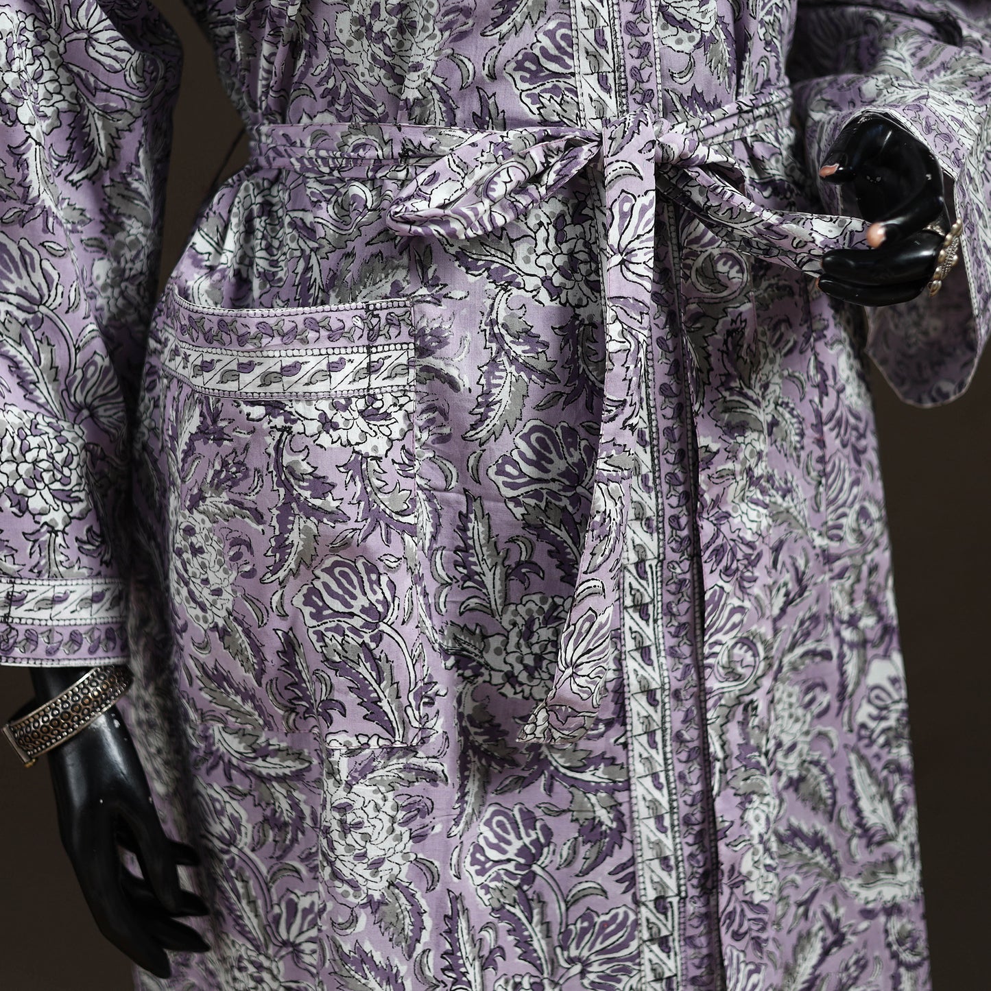 Sanganeri Hand Block Print Cotton Bath Robe 45