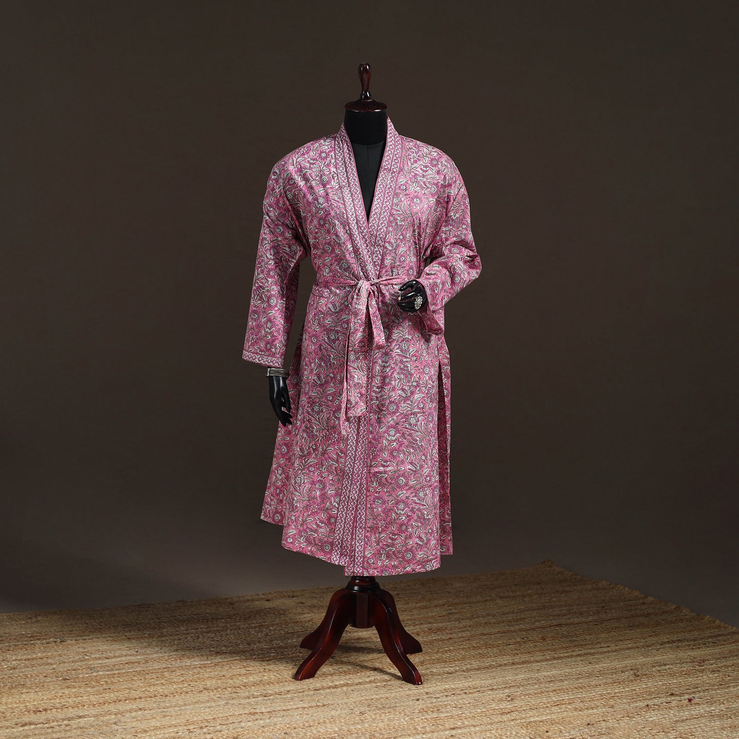 Sanganeri Hand Block Print Cotton Bath Robe 46