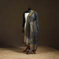 Bagh Hand Block Print Natural Dyed Tissue Zari Chanderi Silk Dupatta 05