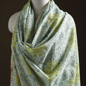 Floral Sanganeri Print Pure Merino Wool Handwoven Shawl 69