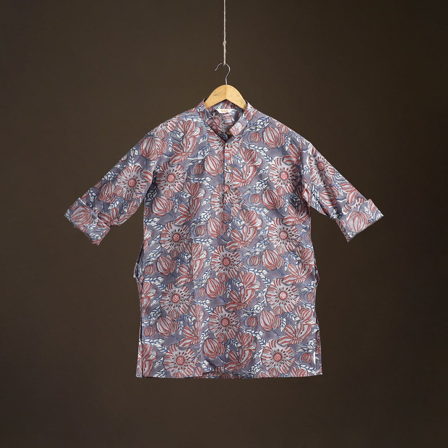 Sanganeri Hand Block Print Cotton Short Men Kurta 09