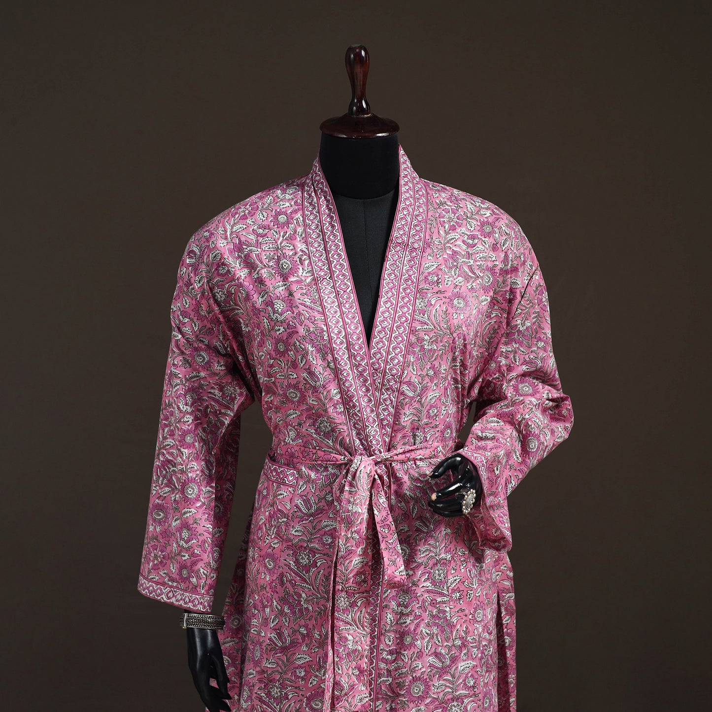 Sanganeri Hand Block Print Cotton Bath Robe 46