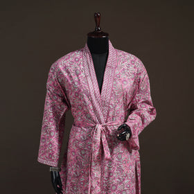 Sanganeri Hand Block Print Cotton Bath Robe 46