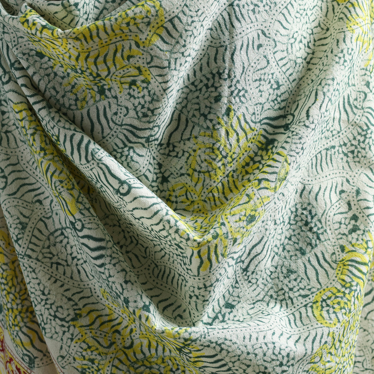 Floral Sanganeri Print Pure Merino Wool Handwoven Shawl 69