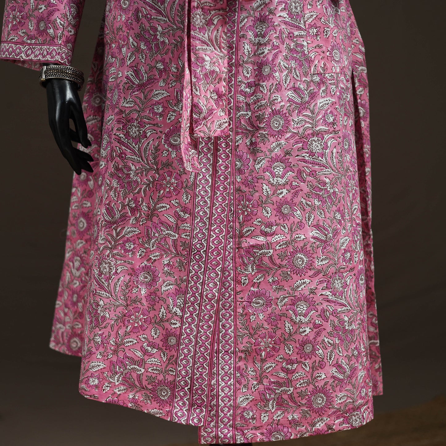 Sanganeri Hand Block Print Cotton Bath Robe 46