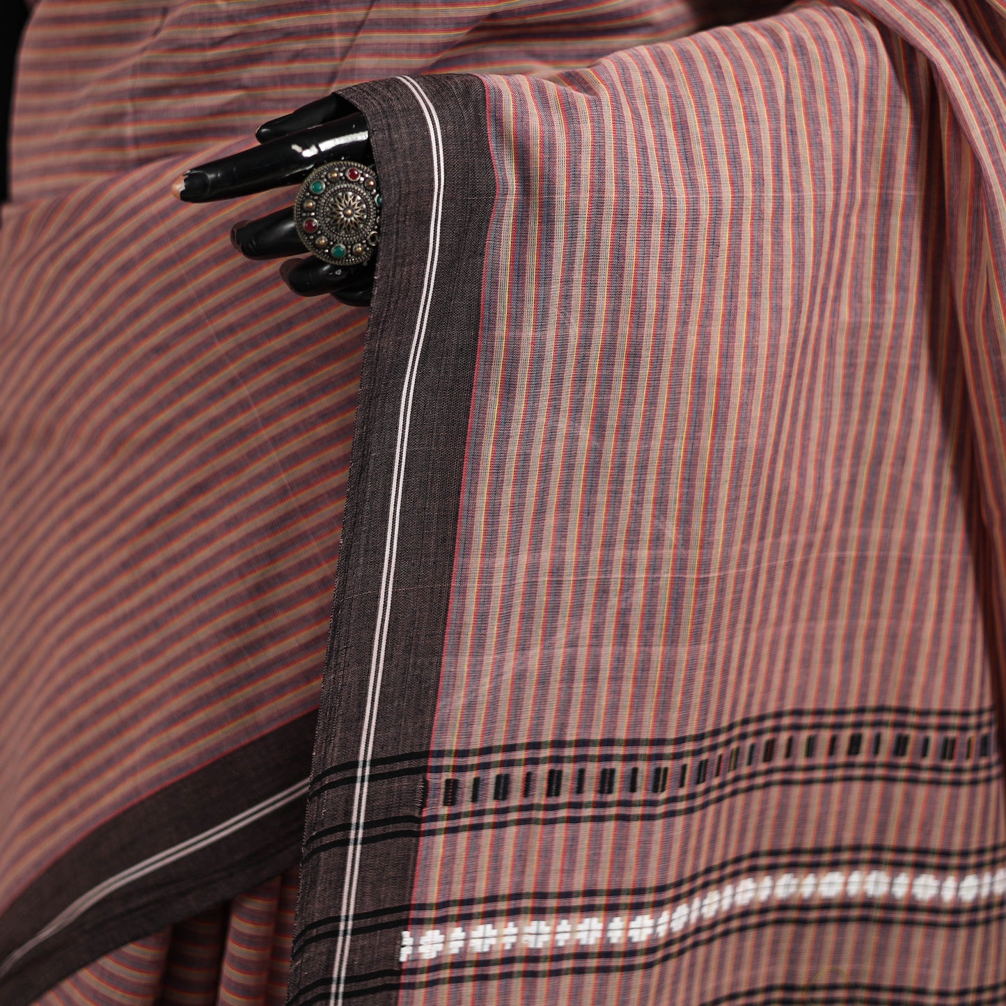 Bengal Handwoven Cotton Stripes Begumpuri Saree 07