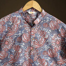 Sanganeri Hand Block Print Cotton Short Men Kurta 09