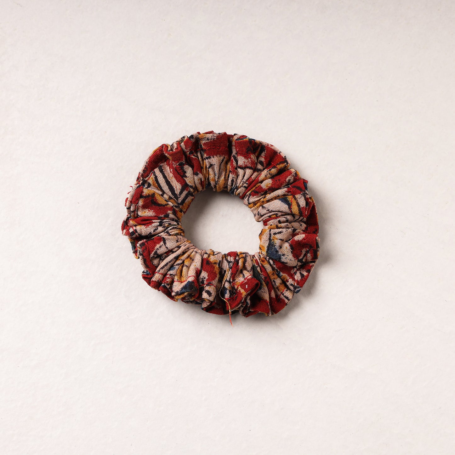 Kalamkari Block Printed Cotton Elastic Rubber Band/Scrunchie