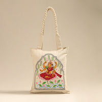 Beige - Pattachitra Handpainted Shoulder Bag from Odisha 24