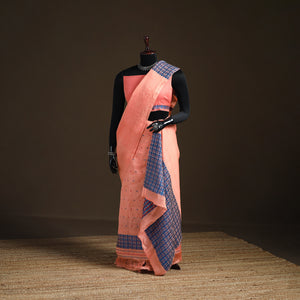 Pink - Assam Handloom Silk Cotton Mekhela Chador with Blouse Piece 06