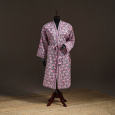 Sanganeri Hand Block Print Cotton Bath Robe 47