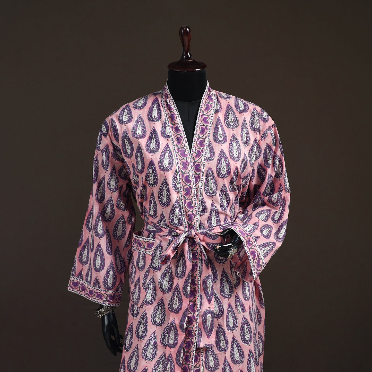 Sanganeri Hand Block Print Cotton Bath Robe 47