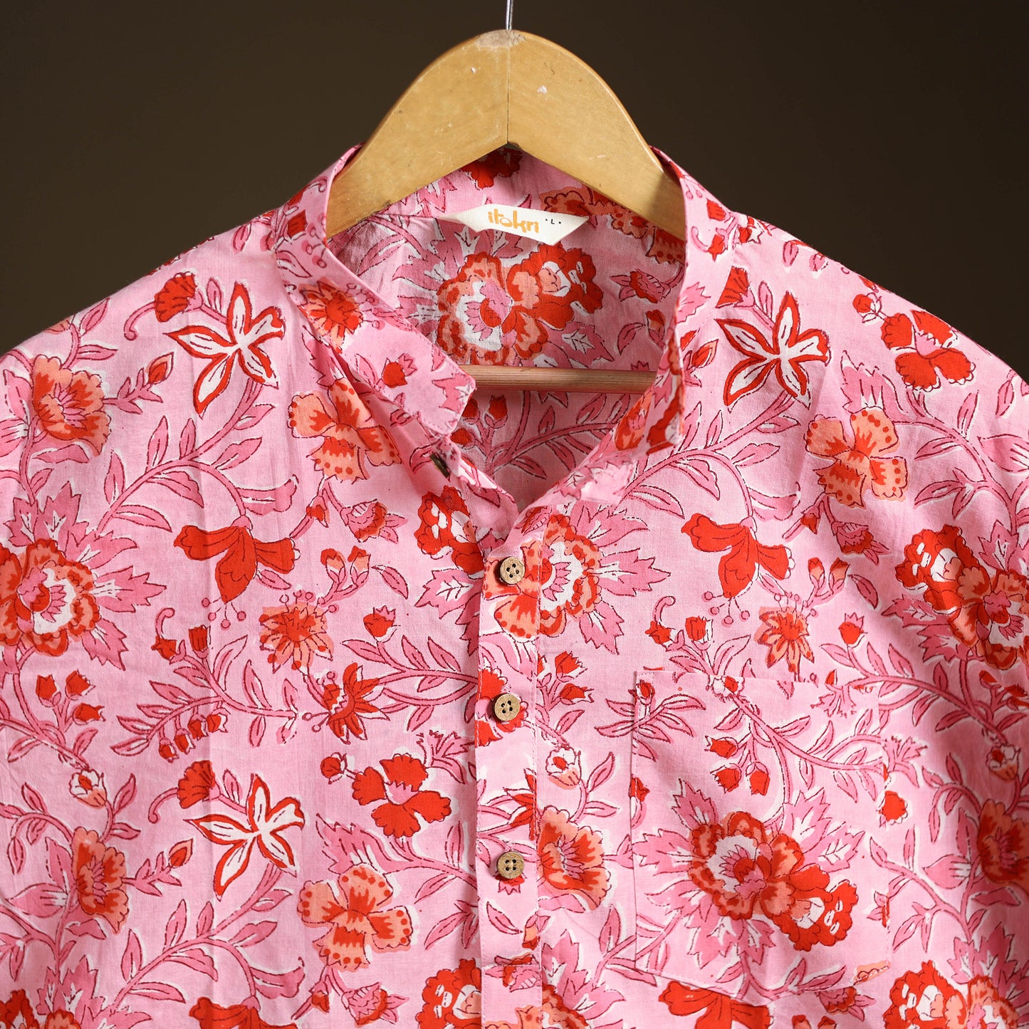 Sanganeri Hand Block Print Cotton Short Men Kurta  01