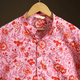 Sanganeri Hand Block Print Cotton Short Men Kurta  01