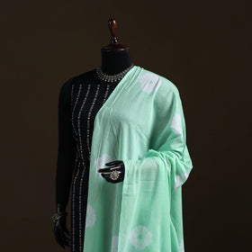 Shibori Tie-Dye Cotton Dupatta with Tassels 01