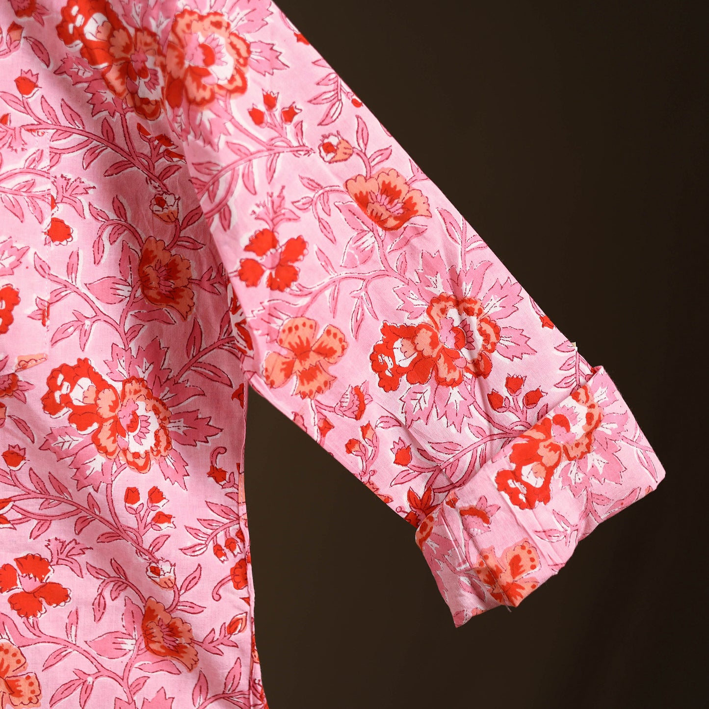 Sanganeri Hand Block Print Cotton Short Men Kurta  01