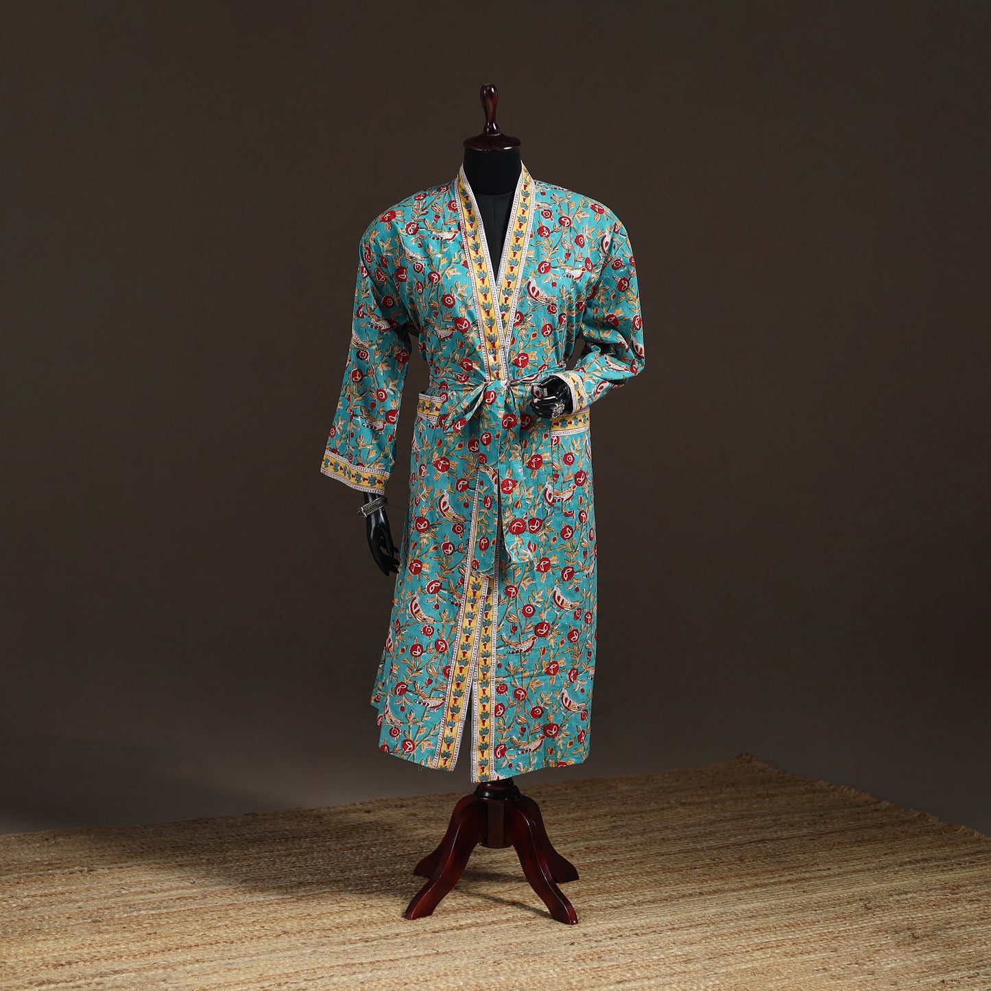 Sanganeri Hand Block Print Cotton Bath Robe 48
