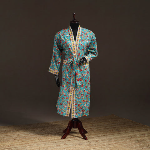 Sanganeri Hand Block Print Cotton Bath Robe 48