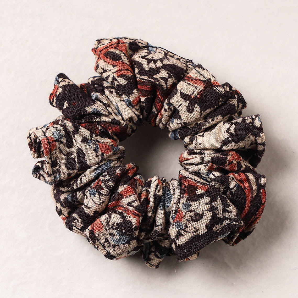 Kalamkari Block Printed Cotton Elastic Rubber Band/Scrunchie