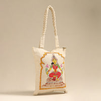 Beige - Pattachitra Handpainted Shoulder Bag from Odisha 25