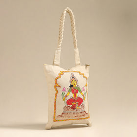 Beige - pattachitra handpainted shoulder bag from odisha 25