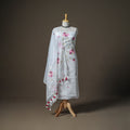 Jamdani Pure Handloom Muslin Unstitched Dress Material: Kurta with Dupatta 19