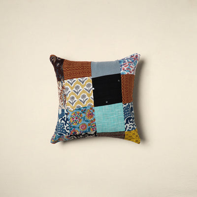 Multicolor - handcrafted cotton patchwork cushion cover 102