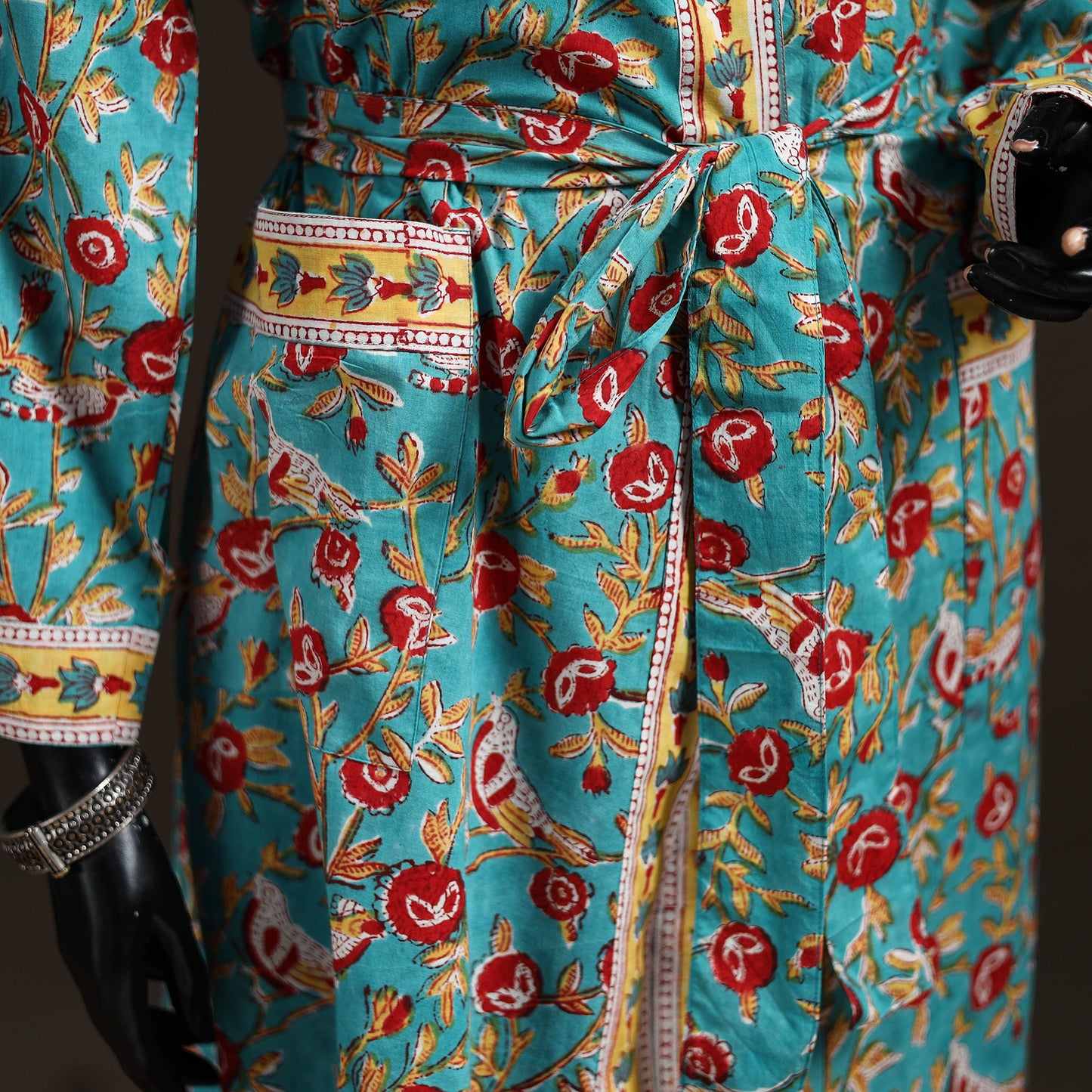 Sanganeri Hand Block Print Cotton Bath Robe 48