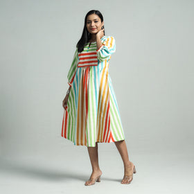 Buy Pochampally Double Ikat Cotton Flared Dress Online l iTokri.com