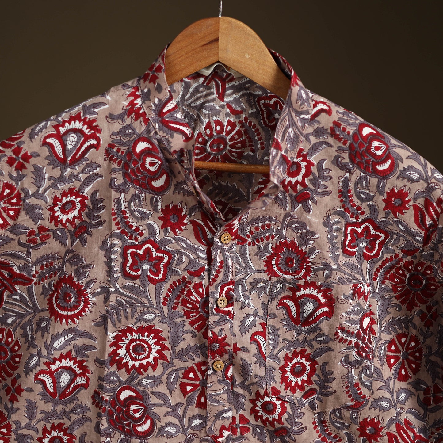 Sanganeri Hand Block Print Cotton Short Men Kurta 03